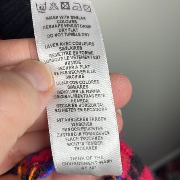 ASOS Size 4 Multicolor Colorful Aztec Southwestern Open Front Hooded Cardigan - Picture 7 of 9